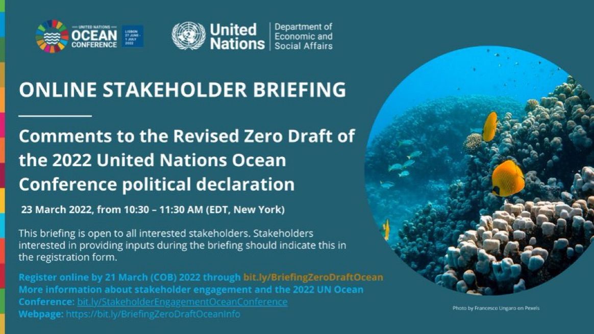 Stakeholders Provide Constructive Suggestions on the Zero Draft of 2022 UN Ocean Conference Political Declaration
